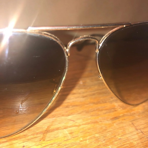Ray Ban gradient sunglasses gold brown Aviators - Picture 2 of 3